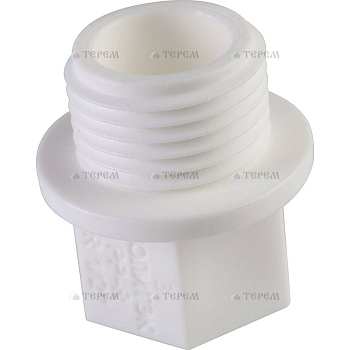 Политэк Политэк White fittings d=32 Заглушка с резьбой 1" для полипропиленовых труб под сварку (цвет белый)
