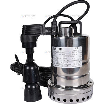 STOUT SPD-0003-200450 Насос дренажный, с вертикальным поплавком,  кабель 10 м, 230V, Q=175 л/мин, H=8,8