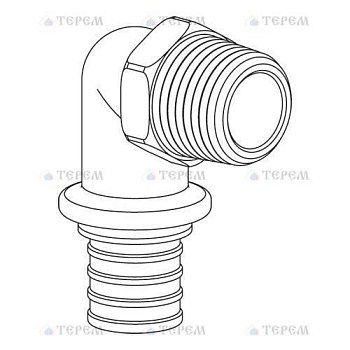 REHAU RAUTITAN Фитинги Угольник-переходник с наружной резьбой 32-R 3/4 RX+ для труб из сшитого полиэтилена аксиальный