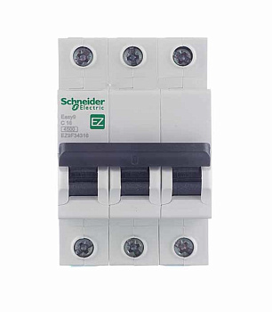 Автоматический выключатель Schneider Electric Easy9 (EZ9F34316) 3P 16А тип С 4,5 кА 400 В на DIN-рейку