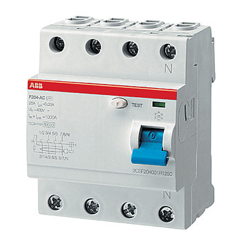 УЗО ABB F202 (2CSF204001R2630) 63А 100 мА 4P тип АС 10 кА