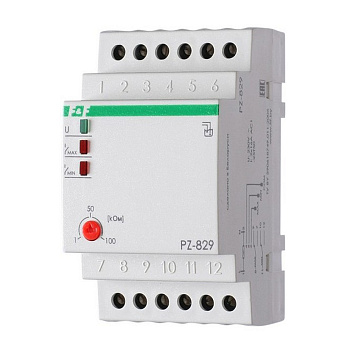 Реле уровня жидкости модульное F&F PZ-829 (EA08.001.002) 230 В 16 А тип AC 10P+N два контролируемых уровня