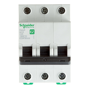 Автоматический выключатель Schneider Electric Easy9 (EZ9F56325) 3P 25А тип С 6 кА 220 В на DIN-рейку