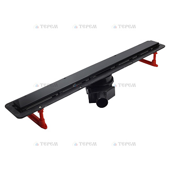 PESTAN 13701203 Pestan Душевой лоток Pestan Confluo Frameless Line 550 Black Glass Хром матовый/черное стекло глянец, без рамки