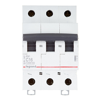 Автоматический выключатель Legrand RX3 (419708) 3P 16А тип С 4,5 кА 400 В на DIN-рейку