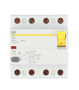 УЗО IEK ВД1-63 (MDV10-4-025-030) 25А 30 мА 4P тип АС 4,5 кА