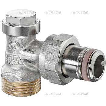 OVENTROP  Combi 4 вентиль на обр. подводку Ду15, 1/2"*3/4"НР, PN10,латунь/бронза, угл.,никелир.