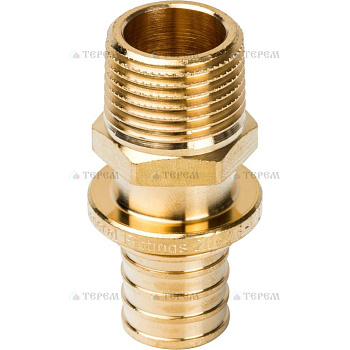 STOUT  Переходник с наружной резьбой 20xR 1/2" для труб из сшитого полиэтилена аксиальный