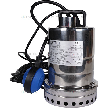 STOUT SPD-0001-200450 Насос дренажный с поплавком, кабель 10 м, 230V, Q=170 л/мин, H=8,8 м