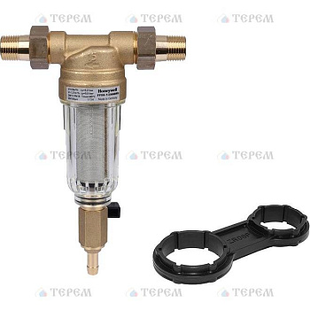 Honeywell (Resideo Braukmann) FF06-  1/2" AABRU фильтр 100мк со штуцером