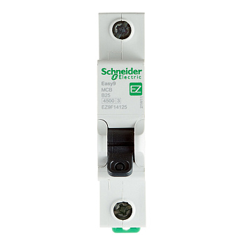 Автоматический выключатель Schneider Electric Easy9 (EZ9F14125) 1P 25А тип В 4,5 кА 220 В на DIN-рейку