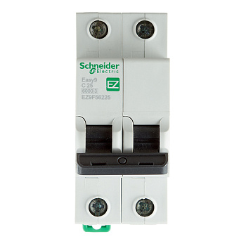 Автоматический выключатель Schneider Electric Easy9 (EZ9F56225) 2P 25А тип С 6 кА 220 В на DIN-рейку