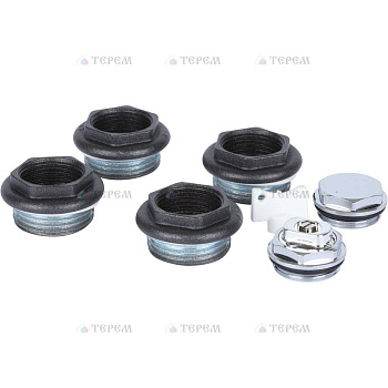 Global  011048 07 Global KIT 3/4 Присоединительный набор для радиатора (цвет cod.07 grigio scuro opaco mettalizzato (черный))