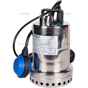 STOUT SPD-0001-200250 Насос дренажный с поплавком, кабель 10 м, 230V, Q=150 л/мин, H=7,2 м