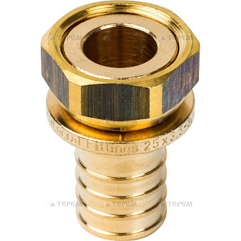 STOUT  Переходник с накидной гайкой 25xG 3/4" для труб из сшитого полиэтилена аксиальный