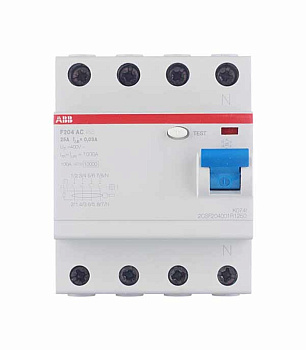 УЗО ABB F204 (2CSF204001R1250) 25А 30 мА 4P тип АС 10 кА