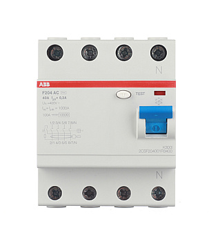УЗО ABB F204 (2CSF204001R3400) 40А 300 мА 4P тип АС 10 кА