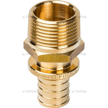 STOUT  Переходник с наружной резьбой 20xR 3/4" для труб из сшитого полиэтилена аксиальный